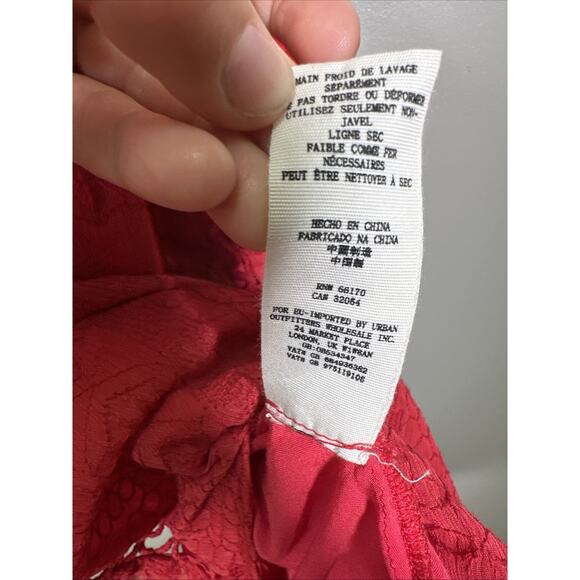 Free People Wherever You Go Mini Dress 4 Red‎ Lace Festival Rave Concert - Picture 4 of 7